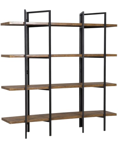 Bibliothèque 4 étagères 165 cm marron foncé