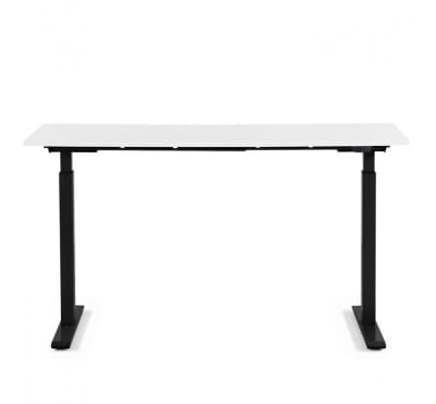 Bureau réglable assis-debout blanc et acier noir l120