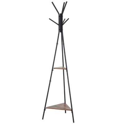 Porte-manteau trépied style industriel branches + 2 étagères