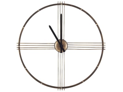 Horloge murale métal doré