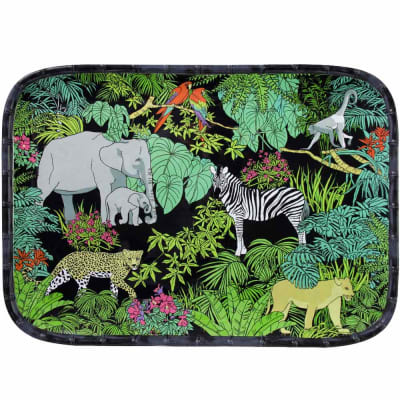 Plateau rectangulaire 45 cm en mélamine avec des motifs jungle