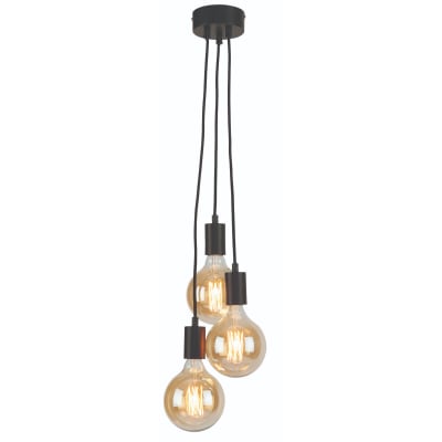 Suspension 3 douilles et réglable en hauteur H150cm