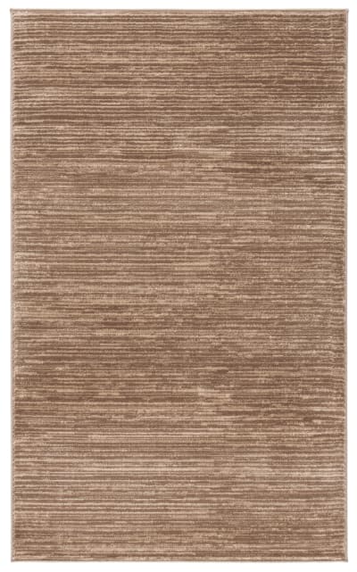 Tapis solide et tonale en polypropylène brun, 122 x 183 cm