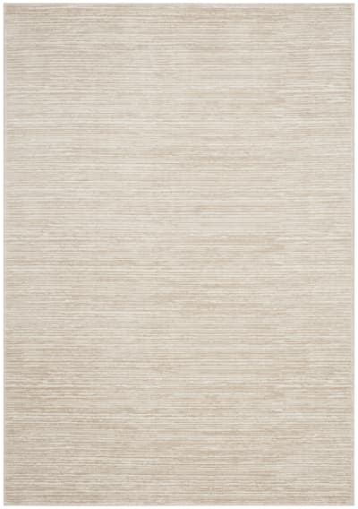 Tapis solide et tonale en polypropylène beige, 155 x 229 cm