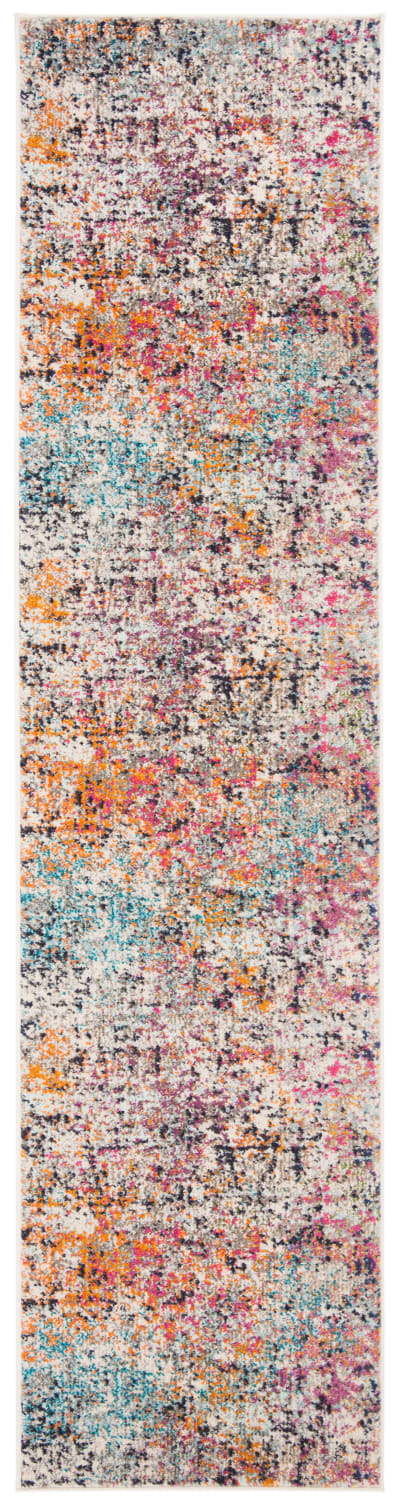 Tapis contemporain en polypropylène gris/rose, 61 x 244 cm