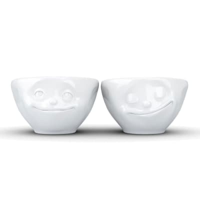 Set de 2 mini bols rêveur et heureux en porcelaine 100ml