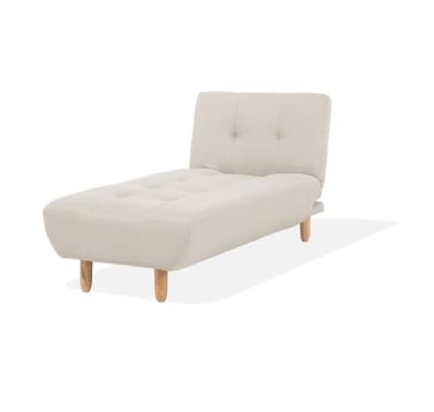 Chaise longue tissu beige