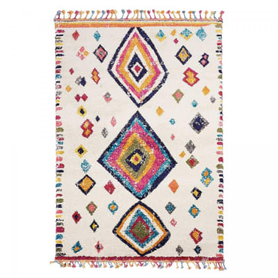 Tapis berbère motif ethnique, idéal pour un salon, multicolore 160x230