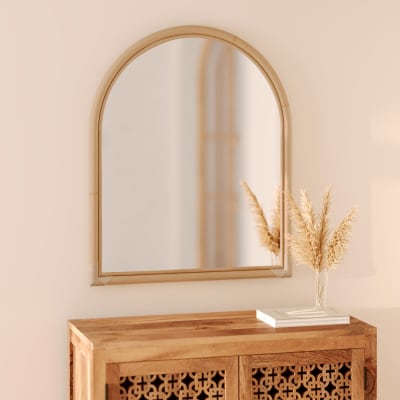 Miroir en rotin naturel 70x85 cm