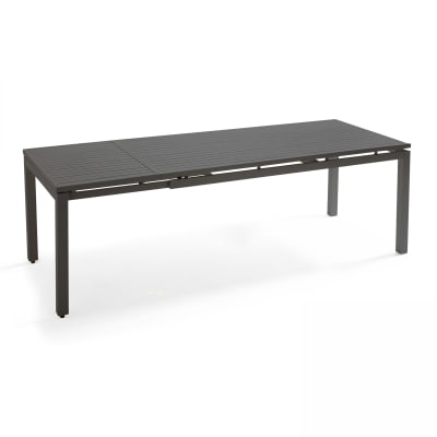 Table de jardin extensible 8 places en aluminium noir 180/240 cm
