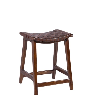 Tabouret haut en bois marron