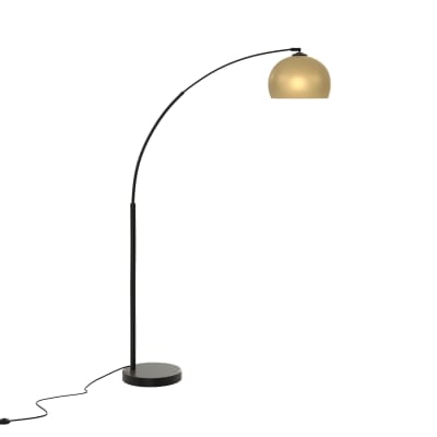 Lampadaire en métal couleur noir et laiton