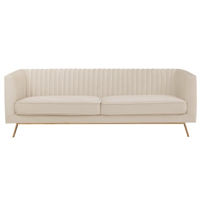 Canapé 3 places en velours beige