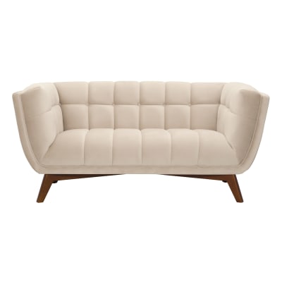 Canapé 2 places en velours beige