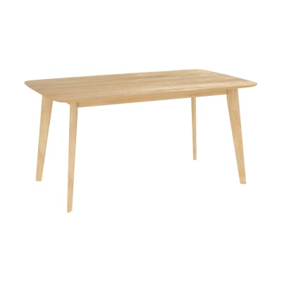 Table rectangulaire 6 personnes en bois clair 150 cm