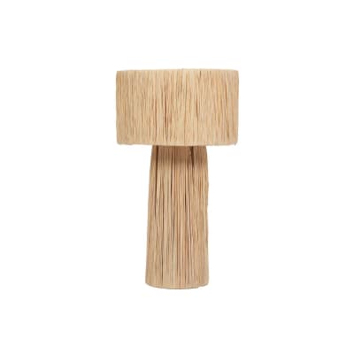 Lampe à poser beige en raphia naturel 45x28