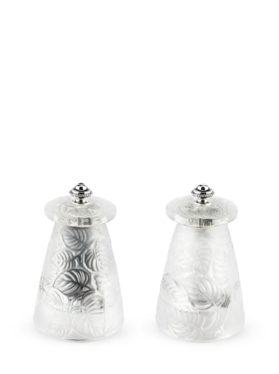 Duo de moulins à poivre et à sel manuels en cristal H9cm