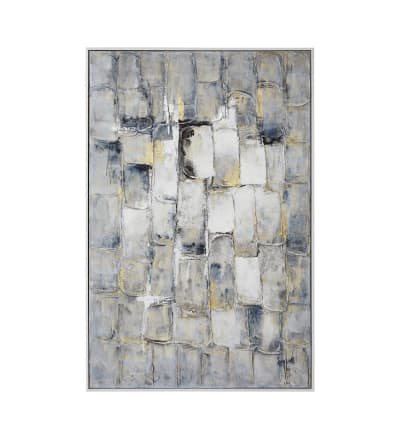 Tableau à l'huile en bois bleu, 80x120 cm