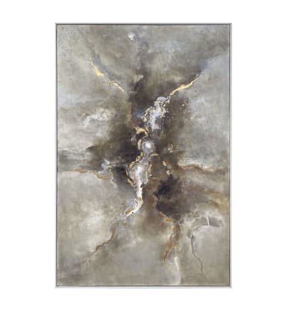 Tableau à l'huile en bois gris, 100x150 cm