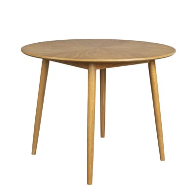 Table de repas ronde en bois naturel de 100 cm