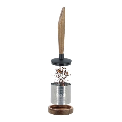 Infuseur à thé en inox et support en bois de hêtre
