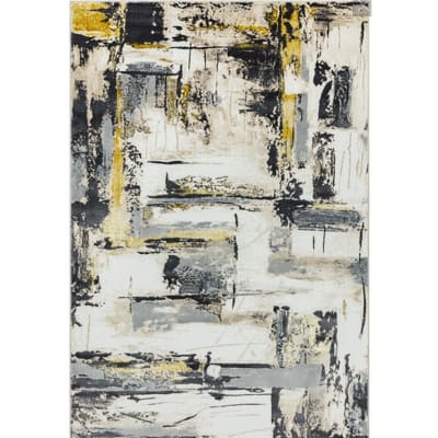 Tapis de salon moderne en polyester jaune 120x170 cm