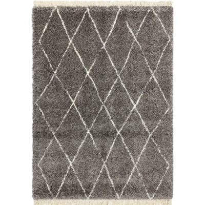 Tapis épais style berbère gris 120x170 cm