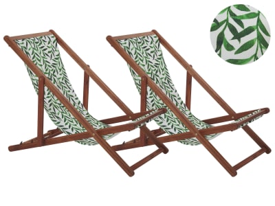 Chaise longue en bois vert avec tissus de remplacement