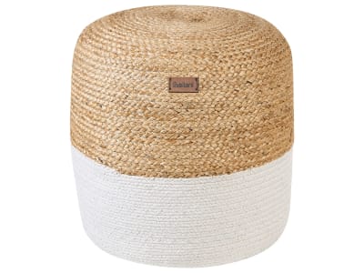 Pouf en tissu blanc 46x48cm