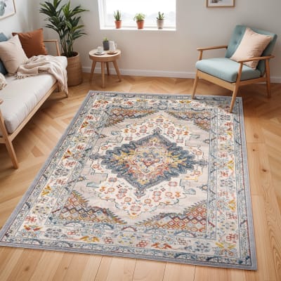 Tapis vintage oriental multicolore/gris 160x213