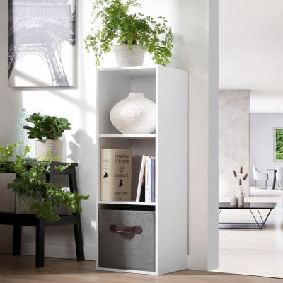 Etagère de rangement contemporaine 3 cases - blanc