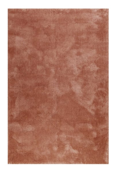 Tapis poils longs tufté saumon cognac 200x290