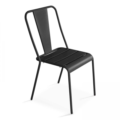 Chaise de jardin en métal anthracite