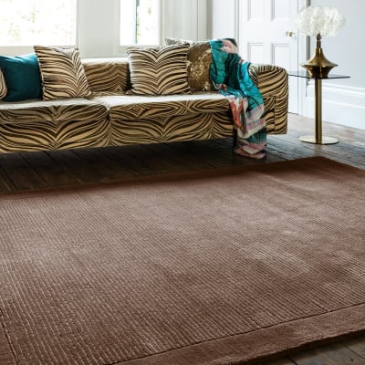 Tapis tufté main en laine marron chocolat 200x290 cm