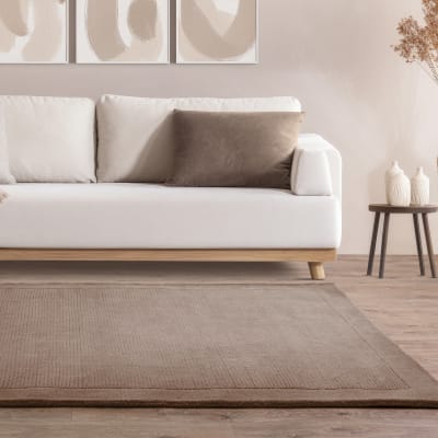 Tapis tufté main en laine taupe 120x170 cm