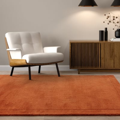 Tapis tufté main en laine corail 120x170 cm