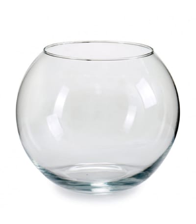 Vase boule en verre transparent D25cm