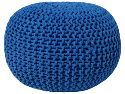Pouf en tissu bleu 50x35cm