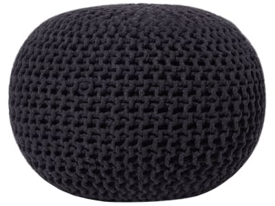 Pouf en tissu noir 50x35cm
