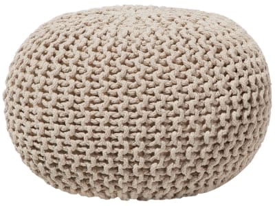 Pouf en tissu beige 50x35cm