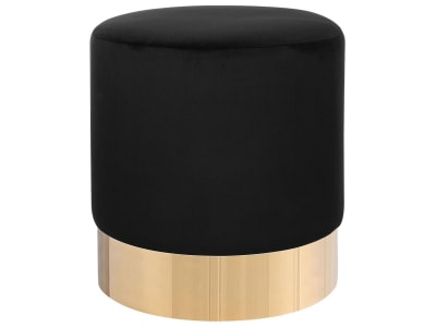 Pouf en tissu noir 39x40cm