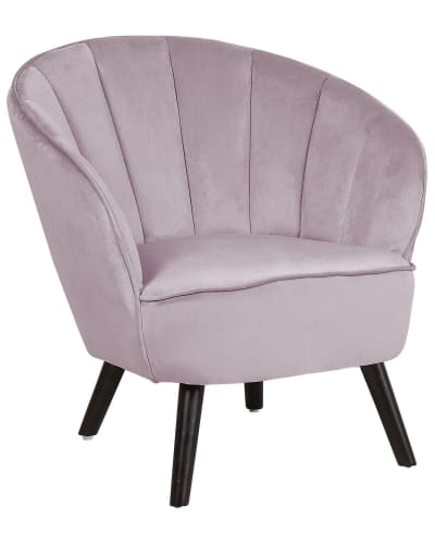 Fauteuil en velours rose h76