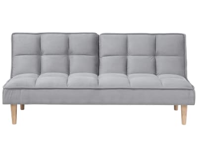 Canapé-lit 3 places tissu gris clair gris