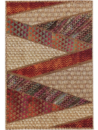 Tapis d'extérieur & intérieur beige/rouge 120x180