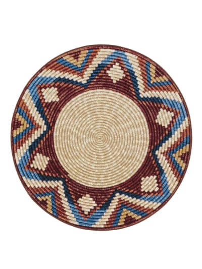 Tapis d'extérieur & intérieur rond multicouleur D 160