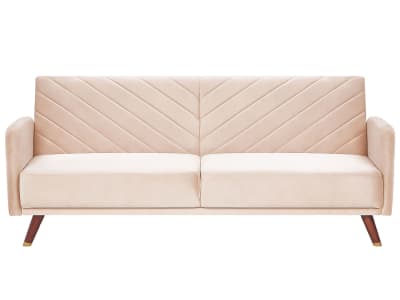 Canapé-lit 3 places velours beige