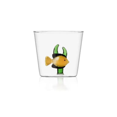 Verre tumbler poisson jaune