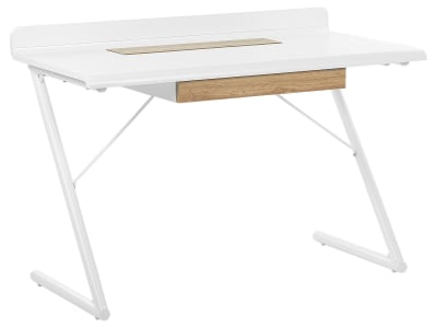 Table de bureau 120 cm x 60 cm avec tiroirs blanc