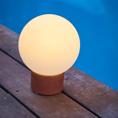 Lampe de table sans fil terre cuite rouge h25cm