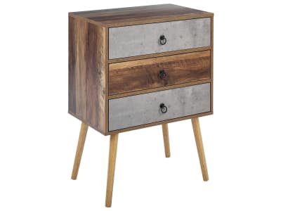 Commode à 3 tiroirs effet béton gris